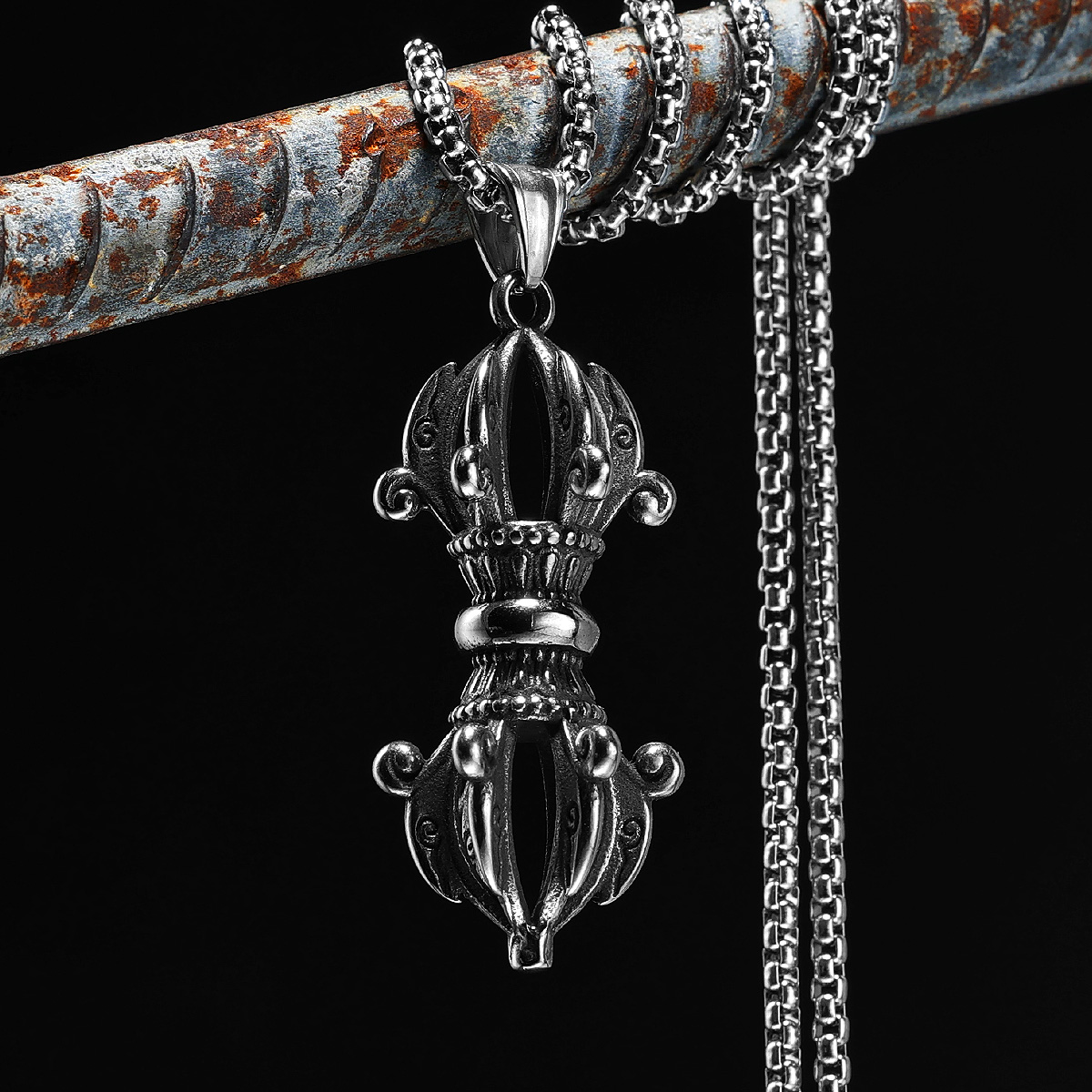 Mens Xmas Fashion - Scepter Pendants Vintage Staff Necklace 316L