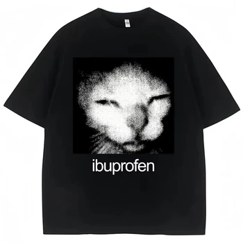 Graphic Tee Oversized - 2026 Vintage Funny Ibuprofen Cat Meme