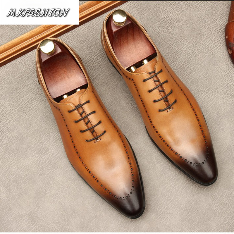 Spring New Men Formal Leather  - Oxford Shoes Brogue recension och pris