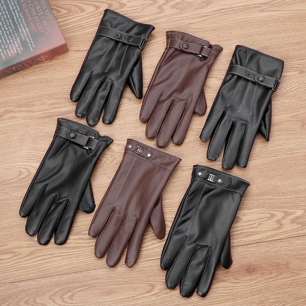 Men's Fleece Thermal Leather G - Driving Gloves Leather recension och pris