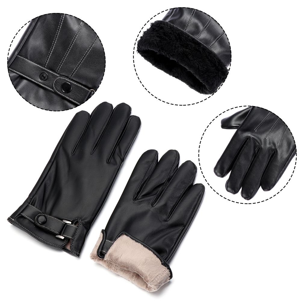 Men's Fleece Thermal Leather G - Driving Gloves Leather recension och pris