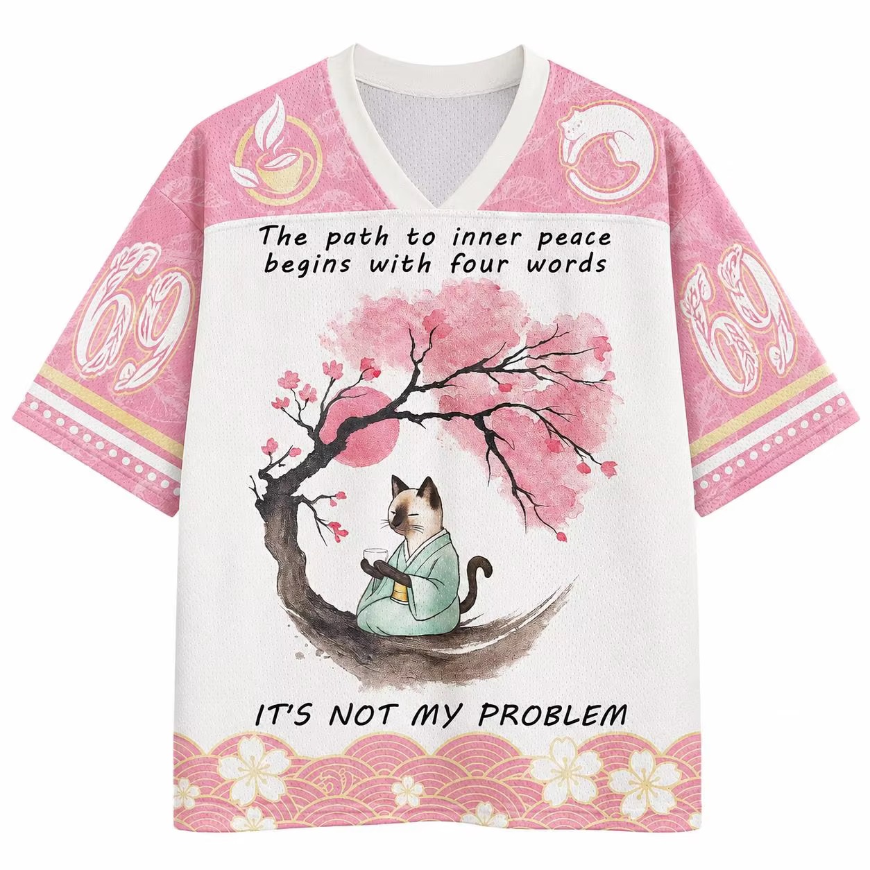 Sakura Tree Cat T Shirt 2026 S - Men'S Fashion V Neck T Shirts recension och pris