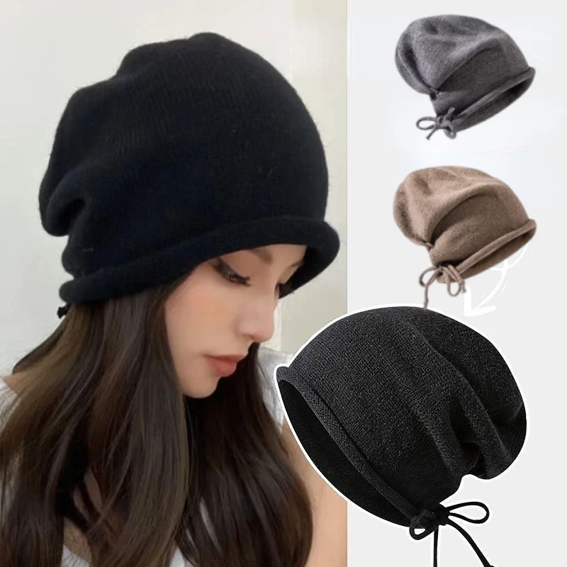 Knitted Bonnet Hoods Female Wi - Beanie Winter Hat recension och pris