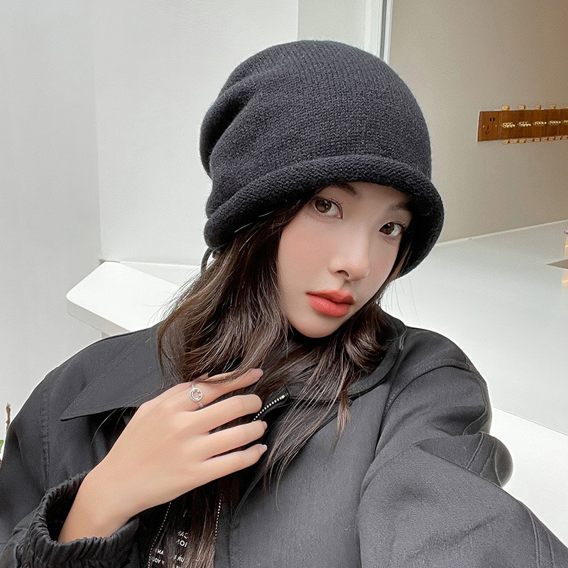 Knitted Bonnet Hoods Female Wi - Beanie Winter Hat recension och pris