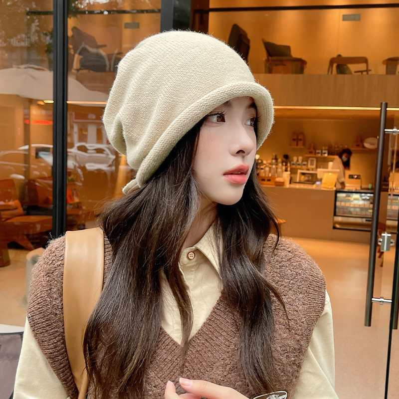 Knitted Bonnet Hoods Female Wi - Beanie Winter Hat recension och pris