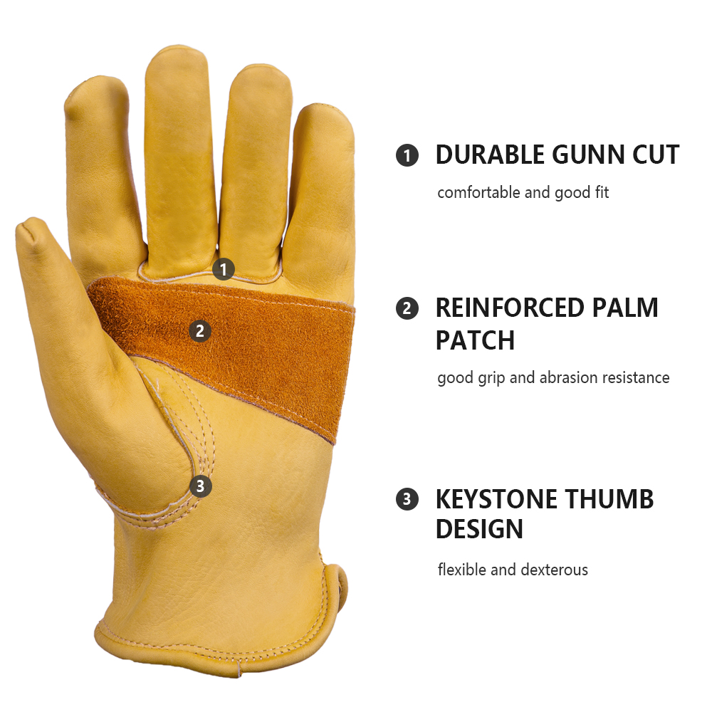 Leather Gloves Men Work Gloves - Driving Gloves Leather recension och pris