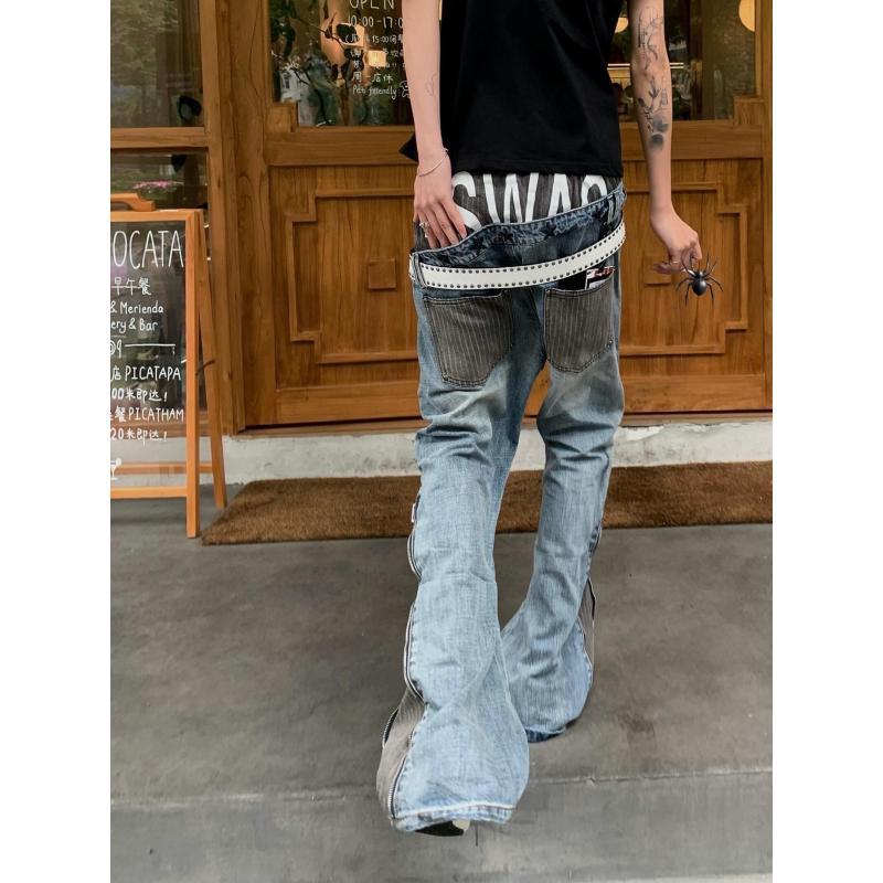 Men's Patchwork Design Jeans 9 - Mens Fashion Young recension och pris