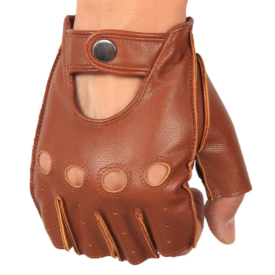 High Quality Man's Half Finger - Driving Gloves Leather recension och pris