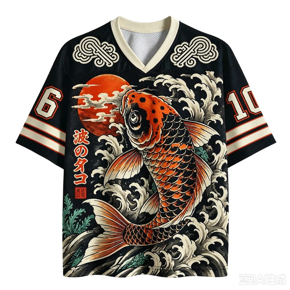 Japanese Koi Fish Waves Sport  - Men'S Fashion V Neck T Shirts recension och pris