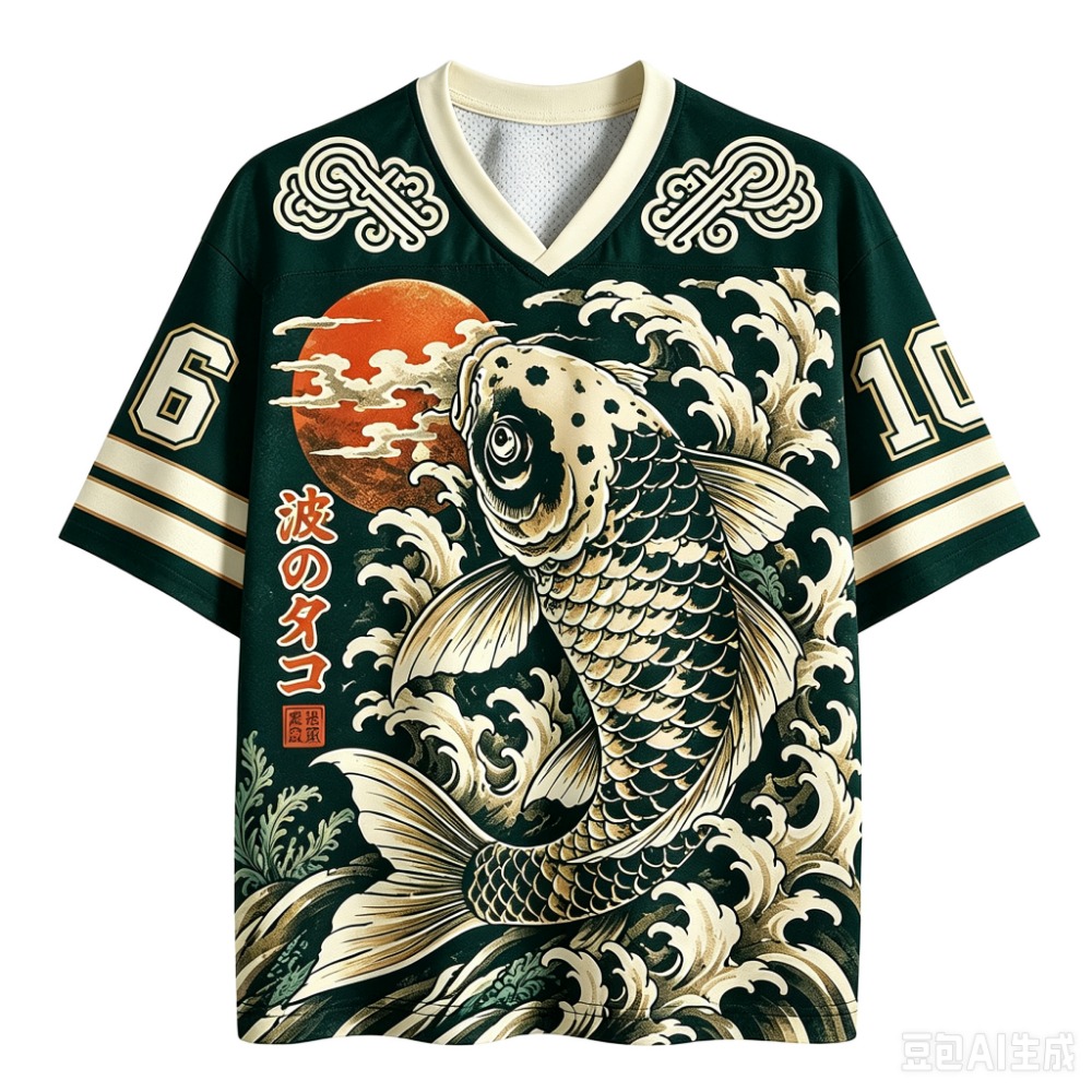 Japanese Koi Fish Waves Sport  - Men'S Fashion V Neck T Shirts recension och pris