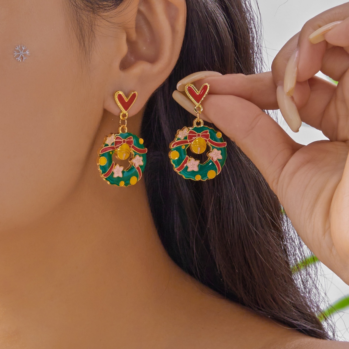 Christmas Enamel Earrings Red  - Mens Xmas Fashion recension och pris