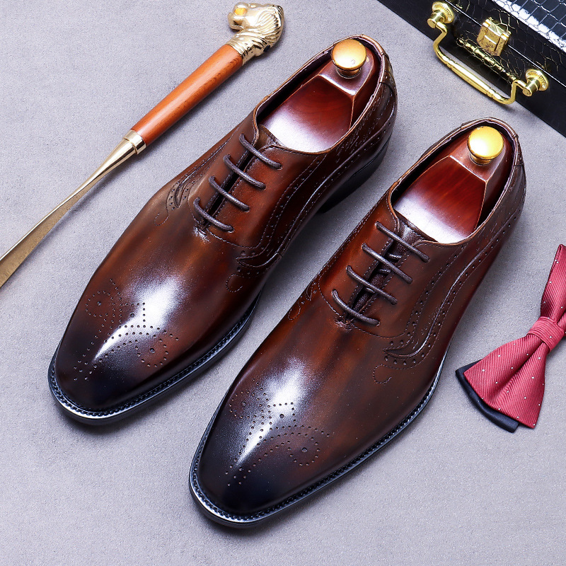 Men's Vintage Script Embossed  - Oxford Shoes Brogue recension och pris