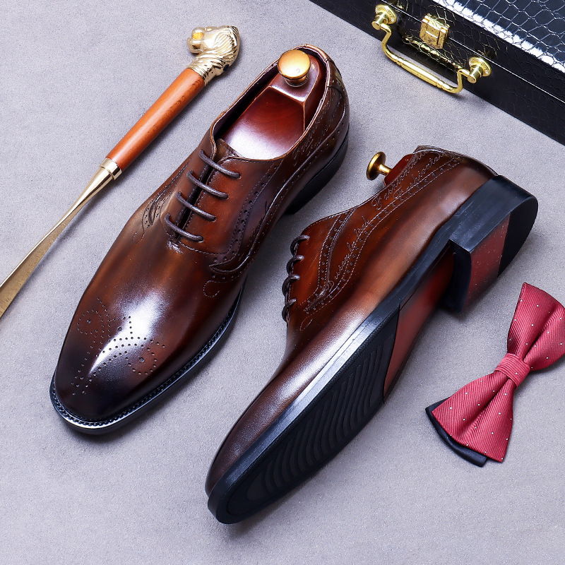 Men's Vintage Script Embossed  - Oxford Shoes Brogue recension och pris