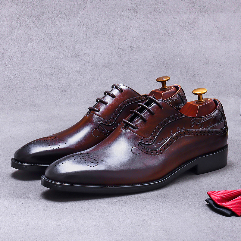 Men's Vintage Script Embossed  - Oxford Shoes Brogue recension och pris