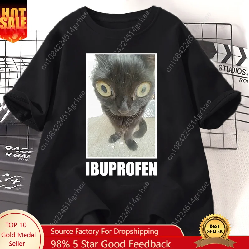 Funny Cat Ibuprofen Graphic T  - Men'S Fashion V Neck T Shirts recension och pris