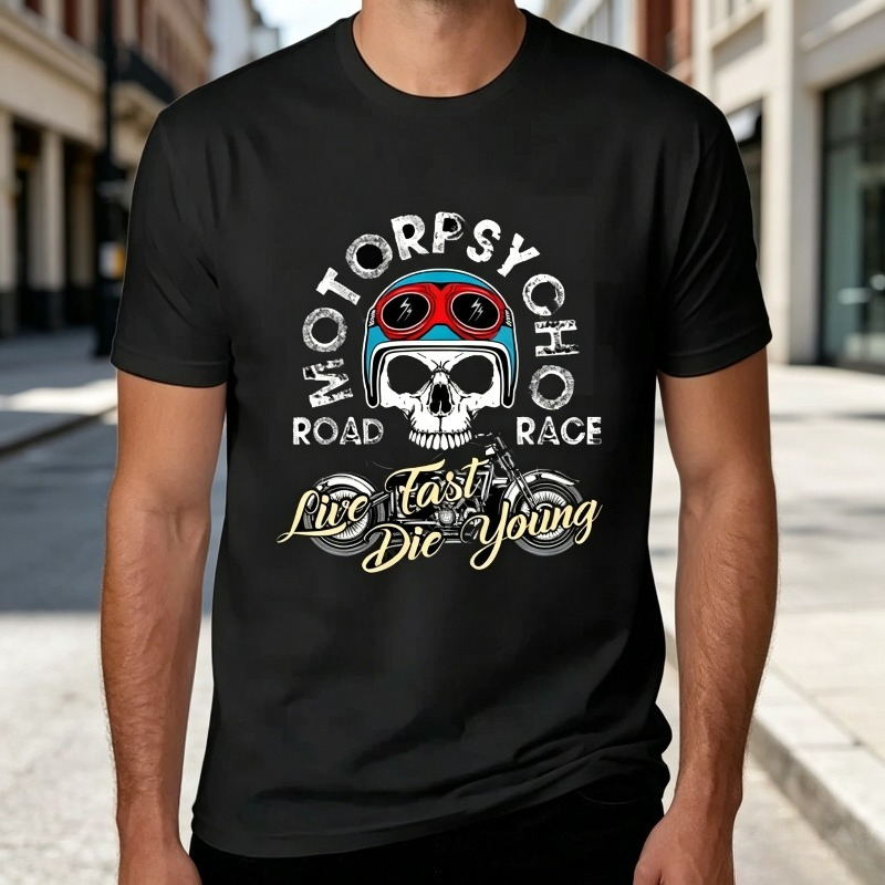 Motopsyco Biker Skull T Shirt  - Men'S Fashion Quotes recension och pris