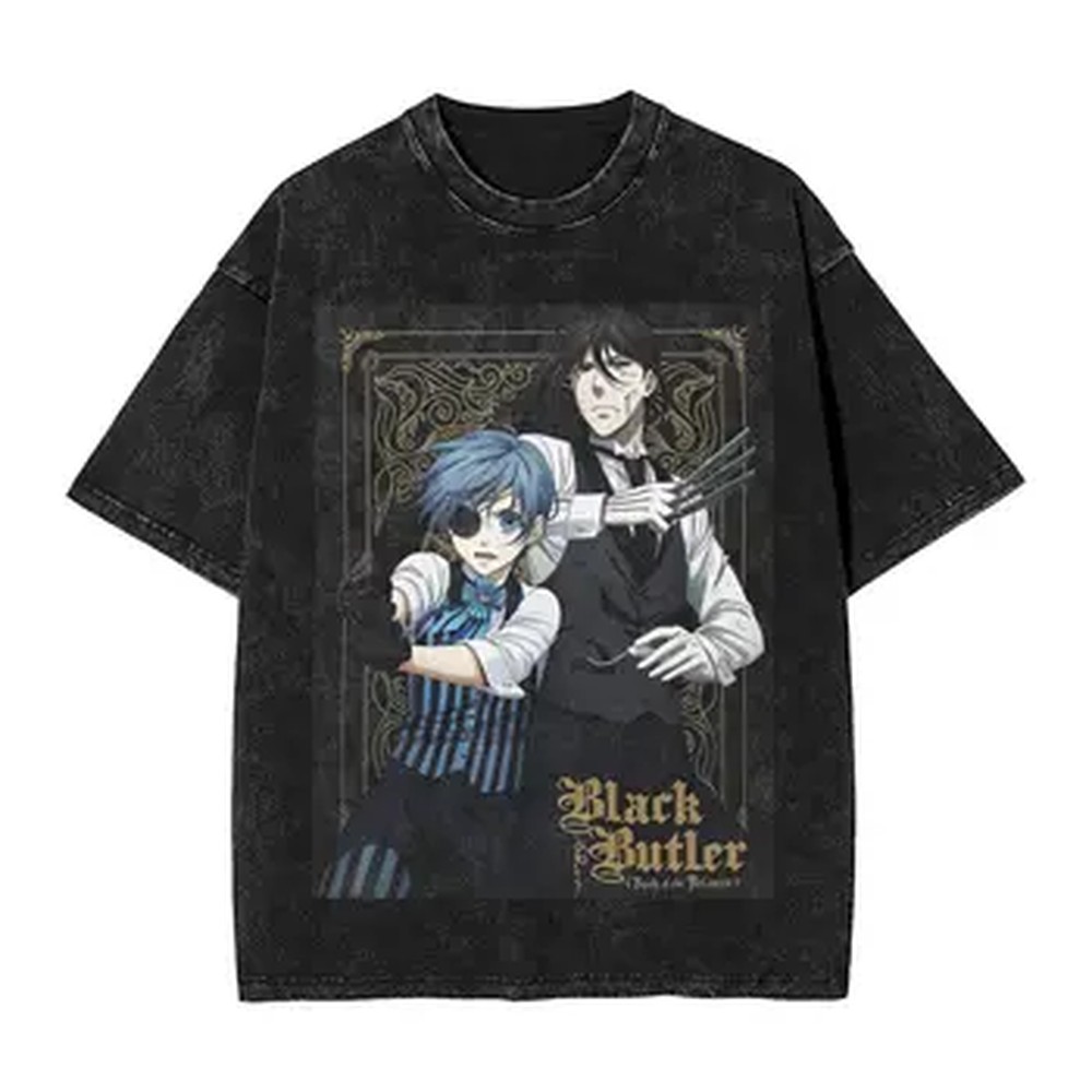 Anime Black Butler Graphic T-s - Graphic Tee Oversized recension och pris